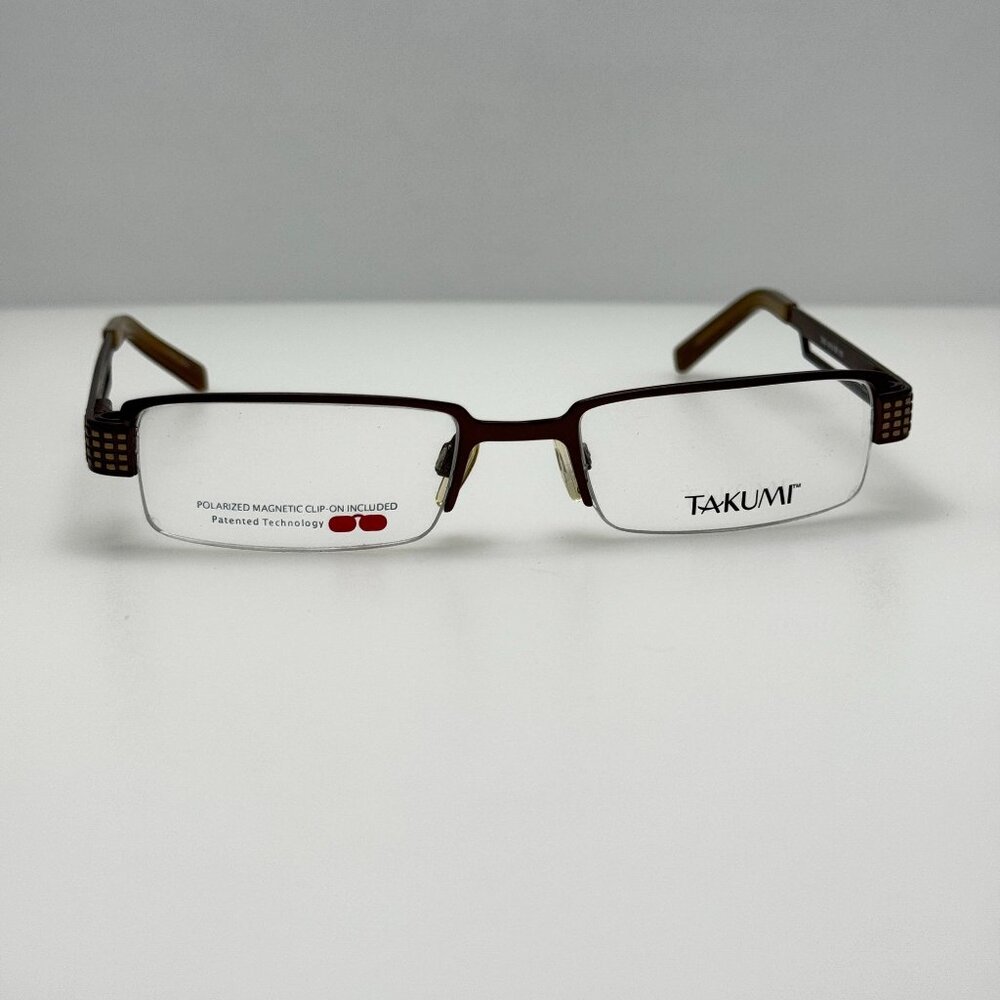 Takumi Eyeglasses Eye Glasses Frames T9906 010 49-18-135 W/ Clip